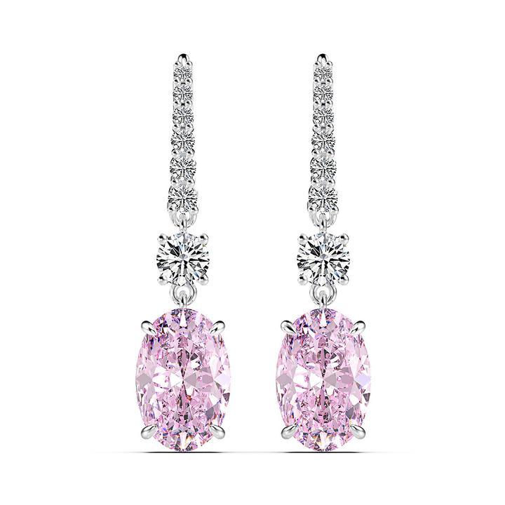 Vintage Sterling Silver Oval Drop Earrings Shineofidamond
