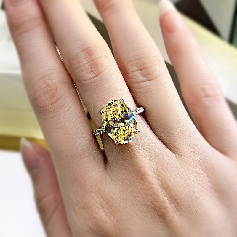 Oval Cut 4 Prong Eternity Engagement Ring Shineofidamond