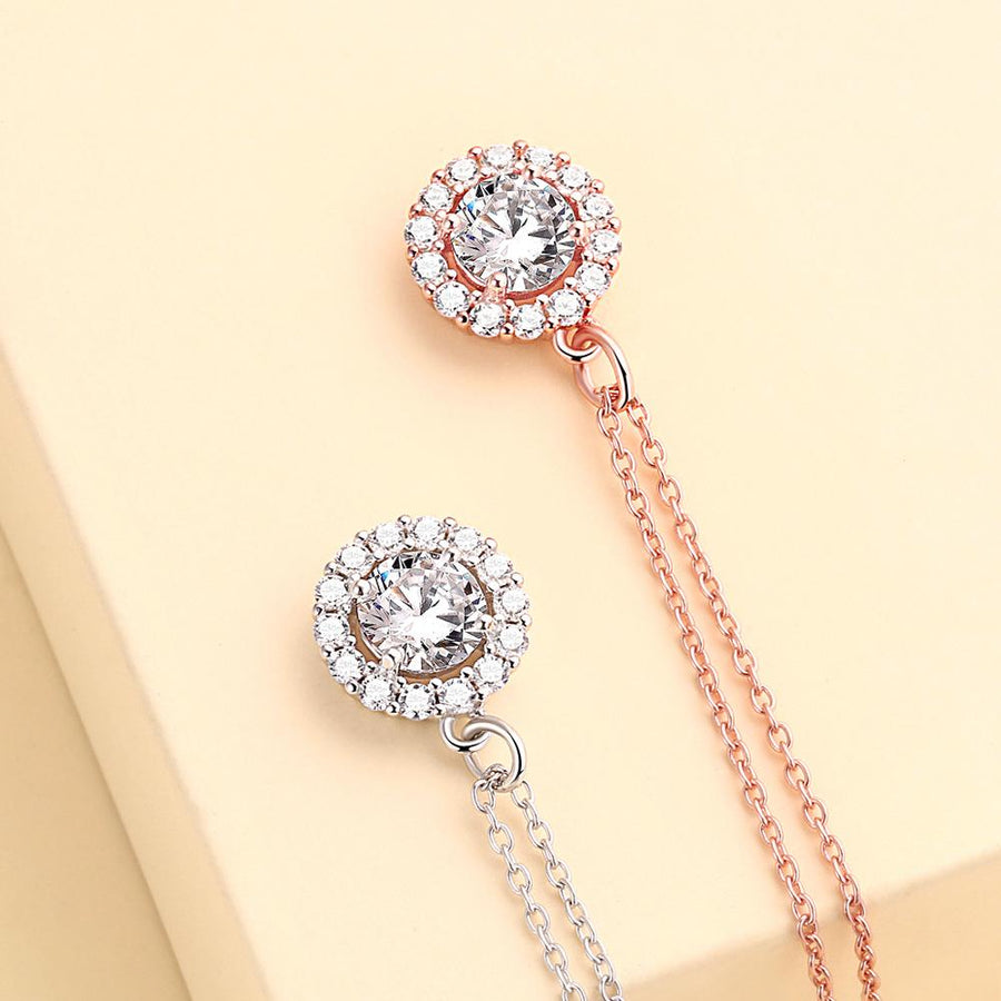 Round Cut Halo Pendant Necklace Shineofidamond