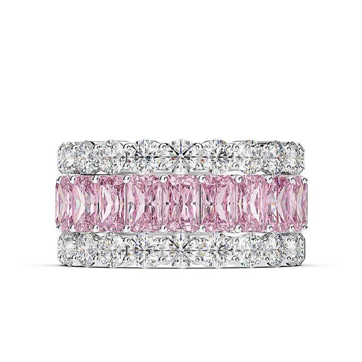 Gorgeous Triple Row Wedding Band in Sterling Silver shineofdiamond