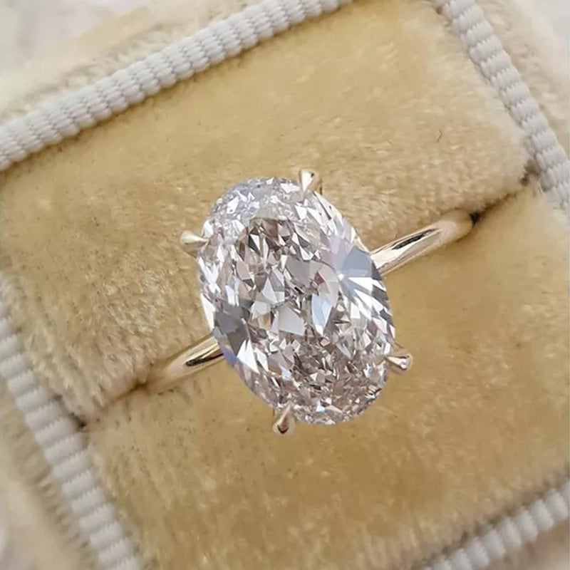 Gorgeous 3pc Golden Tone Oval Cut Wedding Bridal Set shine of diamond