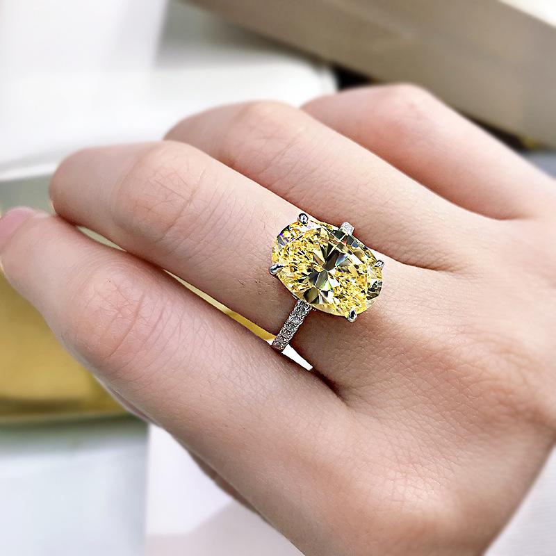 Oval Cut 4 Prong Eternity Engagement Ring Shineofidamond
