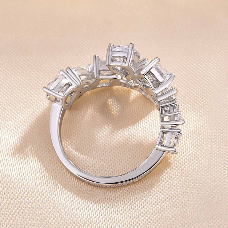 Irregular Design Wedding Band In Sterling Silver Shineofdiamond