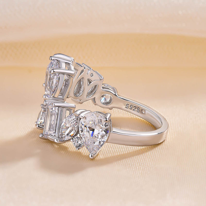 Irregular Design Wedding Band In Sterling Silver Shineofdiamond