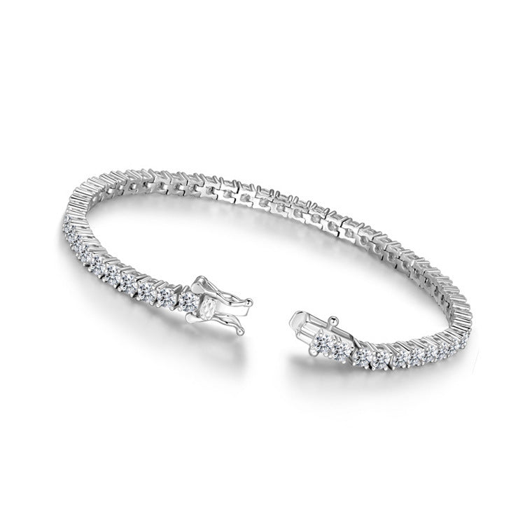 Shinning Classic 4mm Tennis Bracelet Moissanite In Sterling Silver shine of diamond