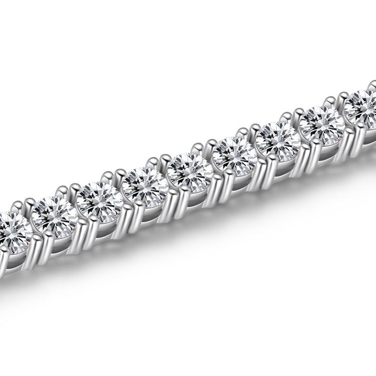 Shinning Classic 4mm Tennis Bracelet Moissanite In Sterling Silver shine of diamond