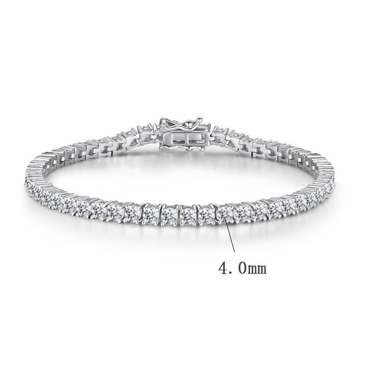 Shinning Classic 4mm Tennis Bracelet Moissanite In Sterling Silver shine of diamond