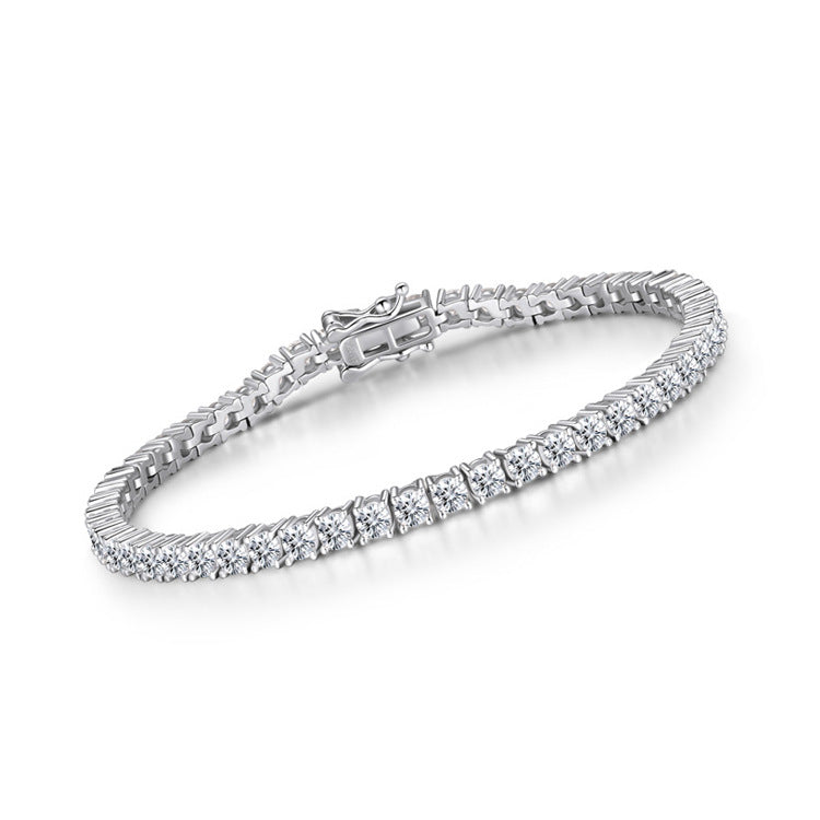 Shinning Classic 4mm Tennis Bracelet Moissanite In Sterling Silver shine of diamond