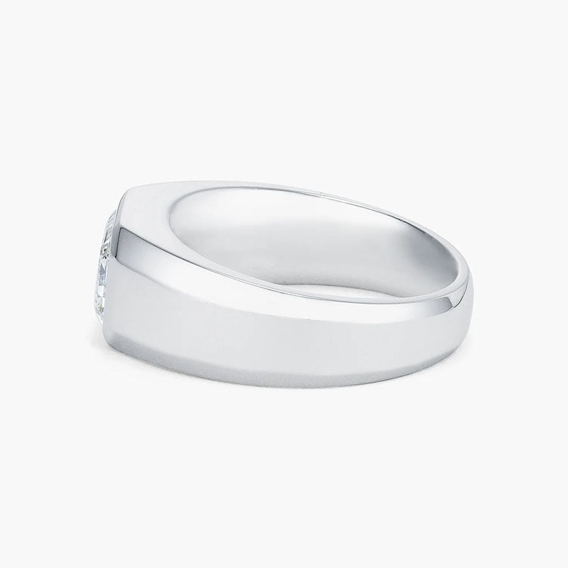 3CT Emerald Cut Silver Ring For Men Shineofidamond