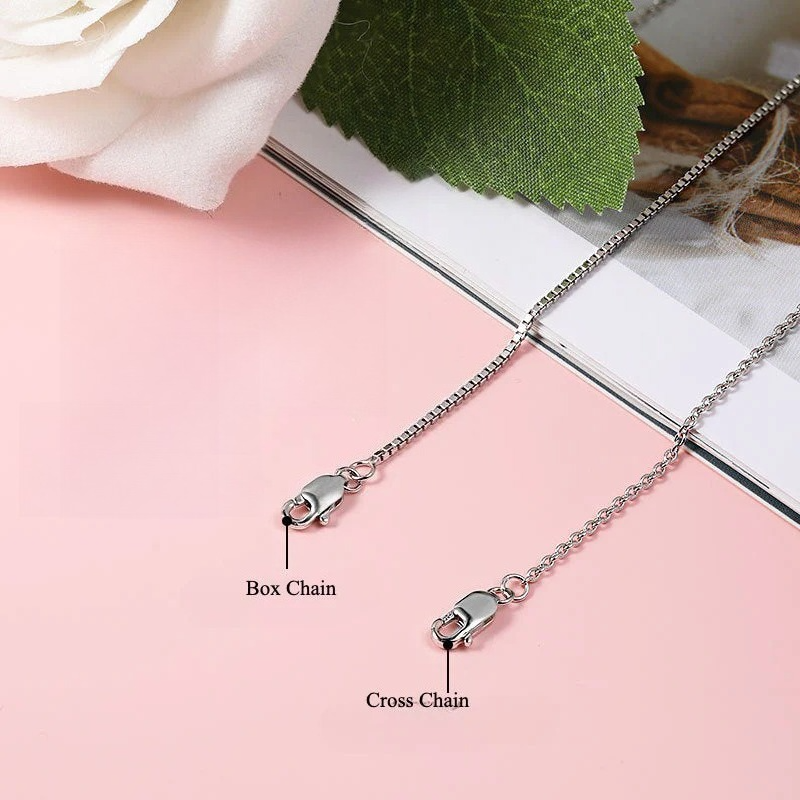 Simple Design Cross and Box Chain Sterling Silver Necklace Carly Jewelry