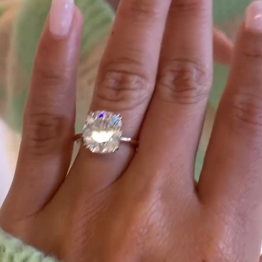Classic Cushion Cut Sterling Silver Engagament Ring shine of diamond