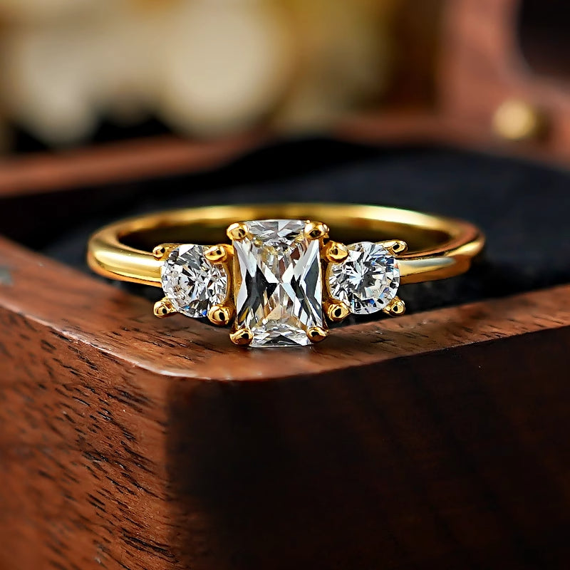 Luxury Three Stone Design Ice Cut Ring Carly Jewelry