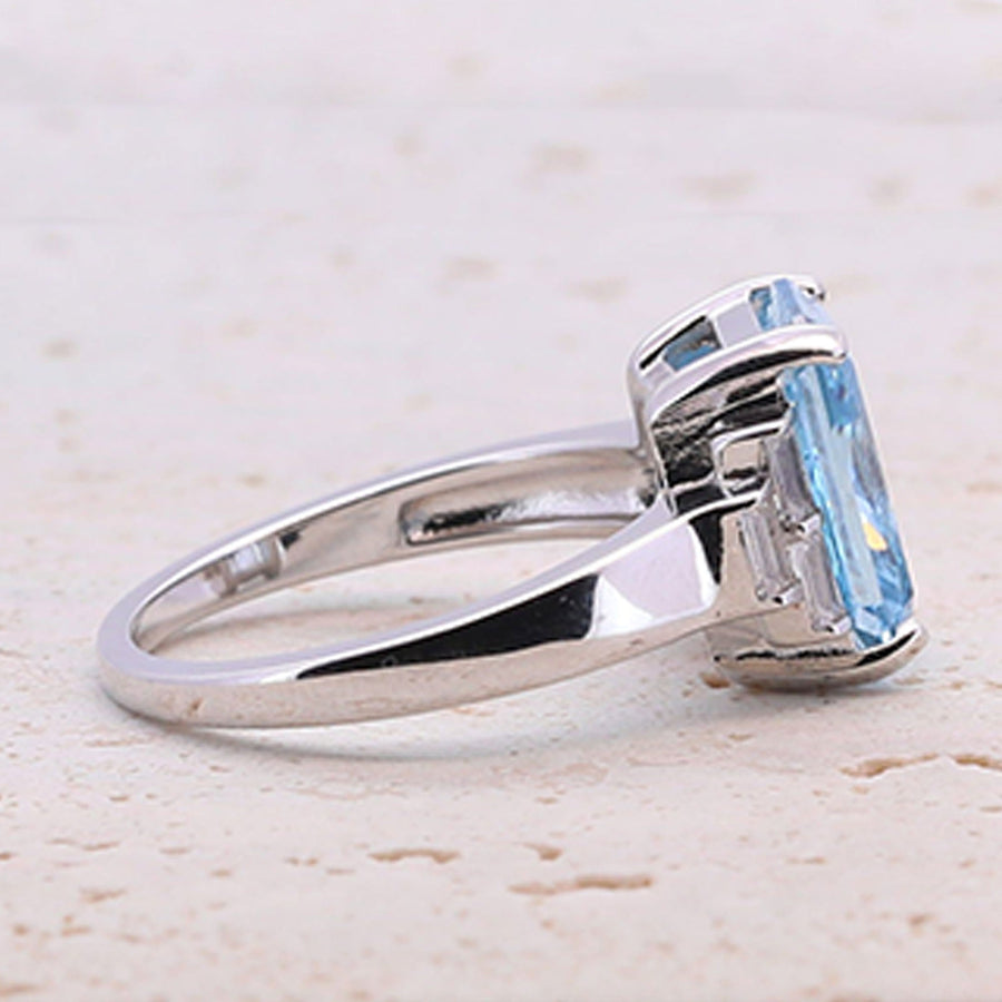 4.0CT. Radiant Cut Sterling Silver Engagement Ring (Multi Color Available) shine of diamond