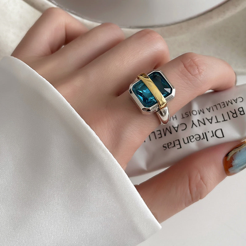 Retro INS Style Square Adjustable Open Rings Dobrilajewelry