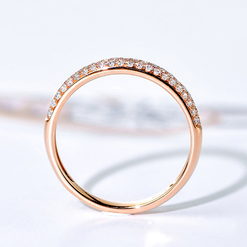 Exclusive 3 Rows Round Cut Half-Eternity Sterling Silver Wedding Band Shineofdiamond