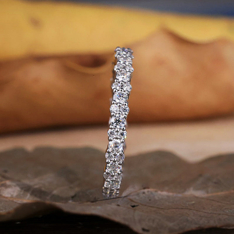Gorgeous 3pcs Oval & Round Cut Sterling Silver Wedding Band Set Shineofdiamond