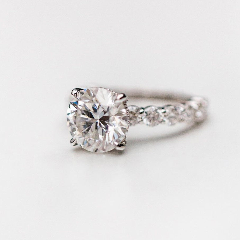 Classic Round Cut 4 Prong Bridal Set In Sterling Silver Shineofdiamond