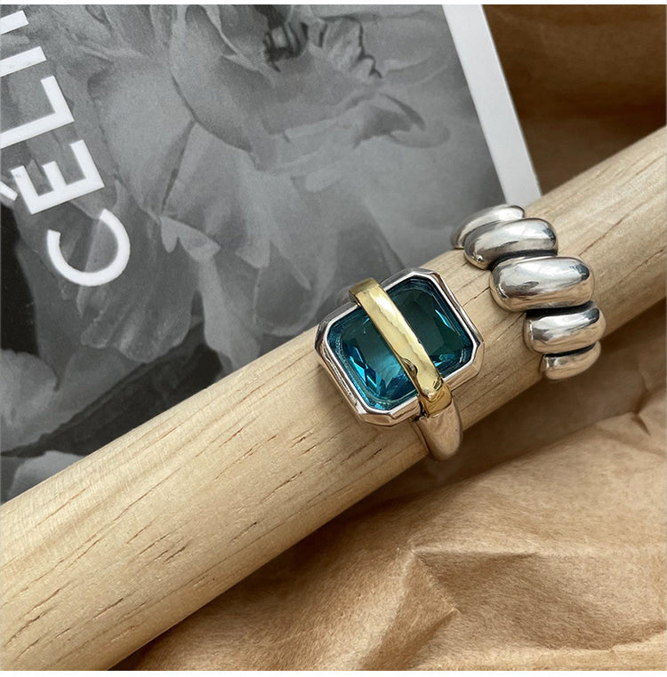 Retro INS Style Square Adjustable Open Rings Dobrilajewelry