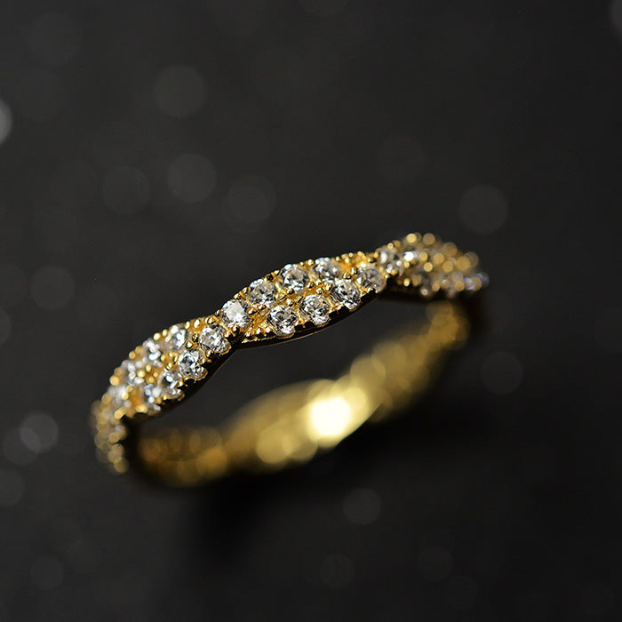 Elegant Pave Twist Eternity Wedding Band In Sterling Silver Shineofdiamond