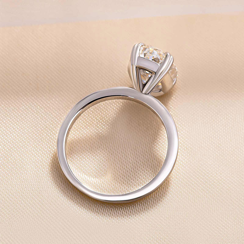 Luxurious Oval Cut Double Prong Solitaire Sterling Silver Engagement Ring shineofdiamond