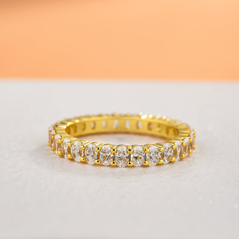 3PC Golden Tone Emerald Cut Wedding Bridal Set In Sterling Silver Shineofdiamond