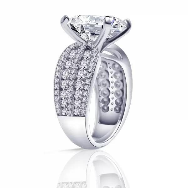 Princess Cut Engagement Ring in Sterling Silver Shineofdiamond