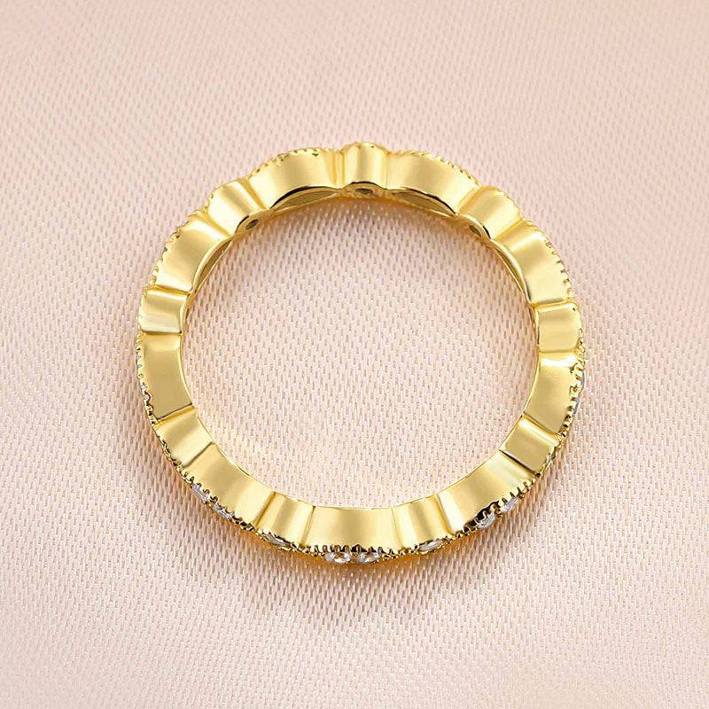 Vintage Eternity Art Deco Stacking Wedding Band In Sterling Silver Shineofidamond