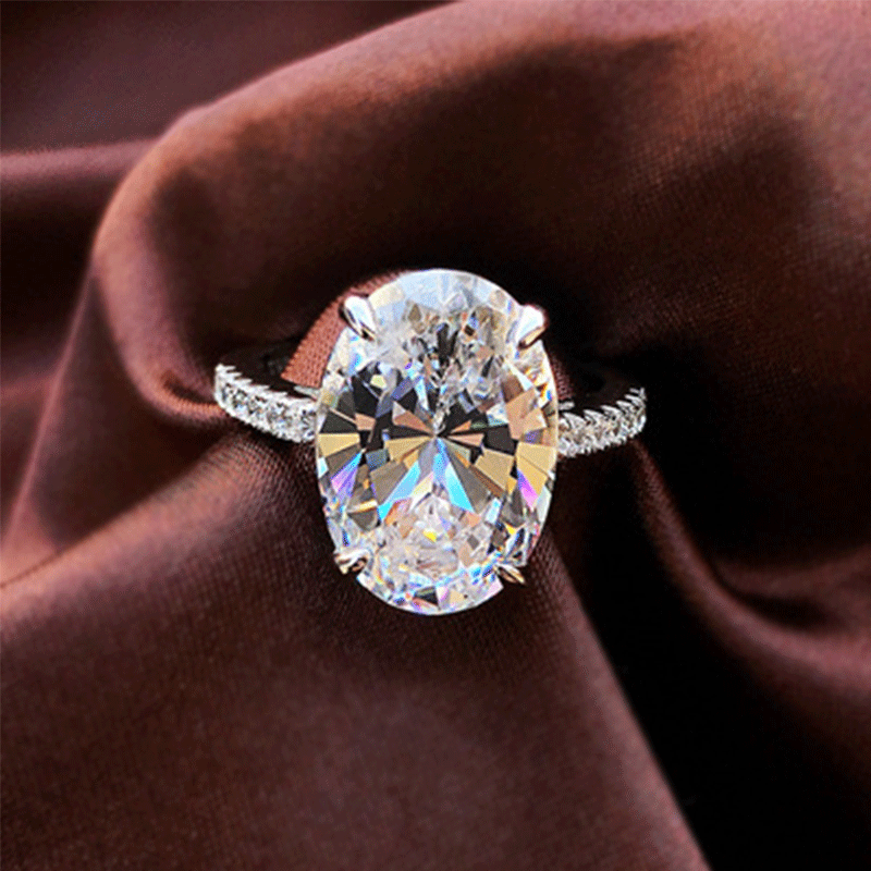 Oval Cut 4 Prong Eternity Engagement Ring Shineofidamond
