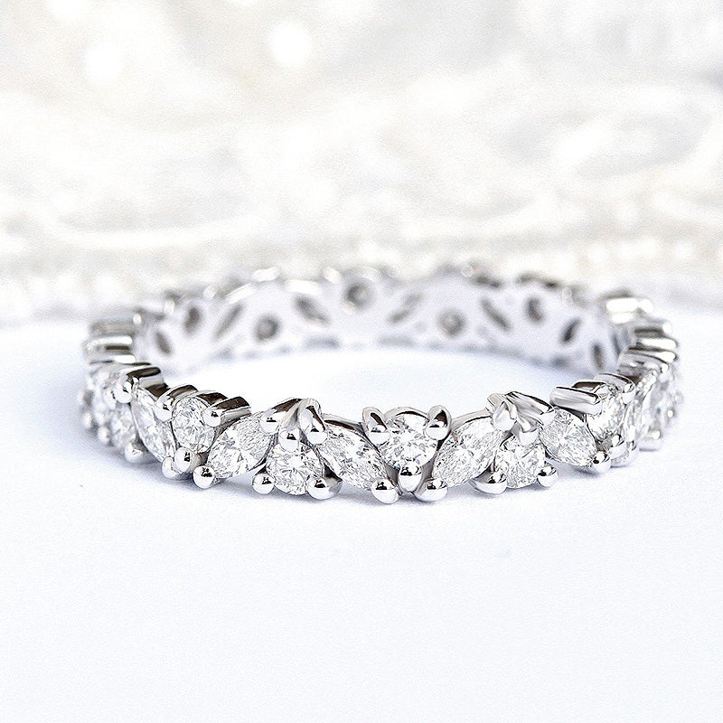 Oval Cut Three Stone Sterling Silver Wedding Bridal Set with Floral Band Shineofdiamond