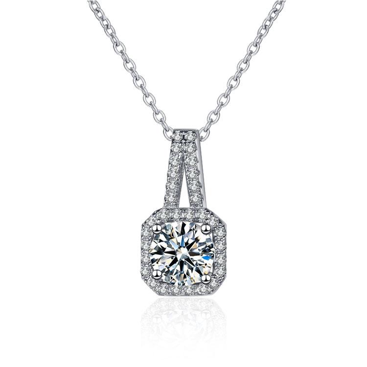 Classic Cushion Cut Pendant Necklace Shineofidamond