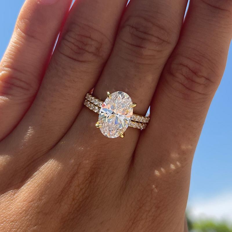Classic 5.0 Carat Oval Cut Wedding Bridal Set in Sterling Silver Shineofdiamond