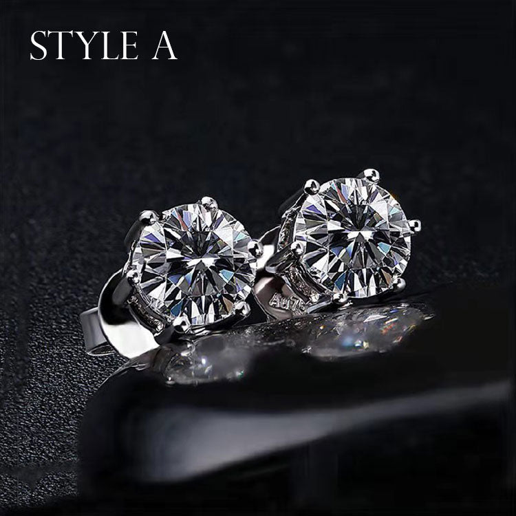 Moissanite Sterling Silver Earrings For Women shine of diamond