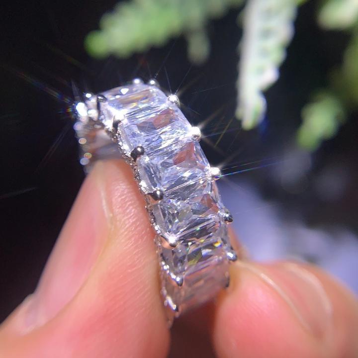 Stunning Princess Cut Eternity Wedding Band Shineofdiamond
