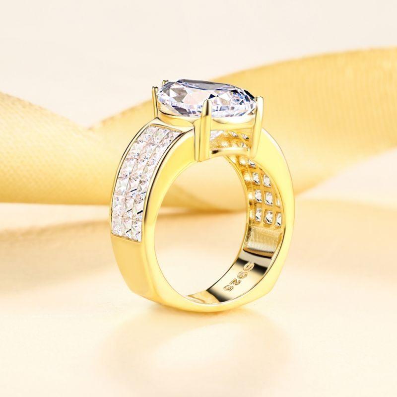 Stunning 5.0ct Wide Shank Pear Cut Engagement Ring Shineofdiamond