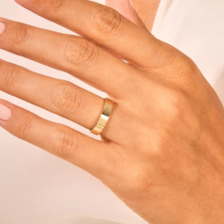 2PCS Golden Tone Oval Cut Plain Band Bridal Set shineofdiamond