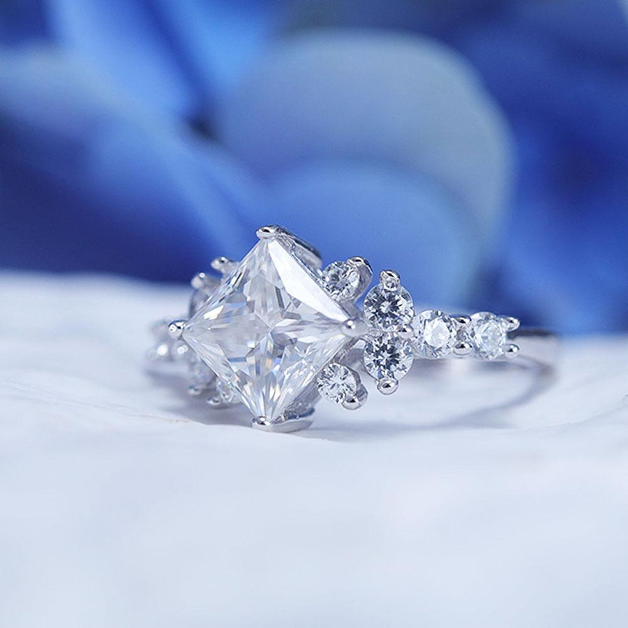 ShineofDiamond Retro Design Princess Cut Moissanite Ring Shine of Diamond