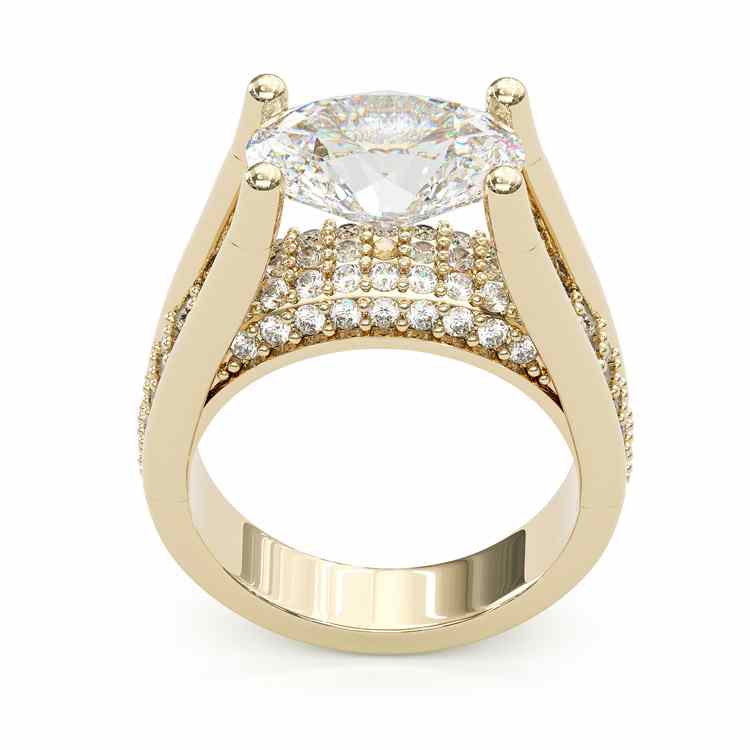 4.5ct Distinctive Inverted Tension Oval Cut Sterling Silver Moissanite Engagement Ring hot