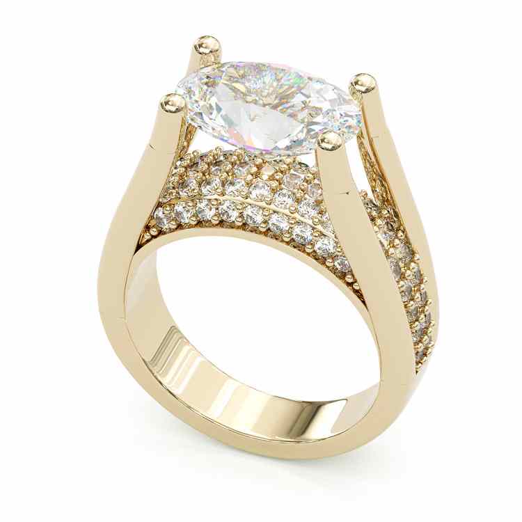 4.5ct Distinctive Inverted Tension Oval Cut Sterling Silver Moissanite Engagement Ring hot