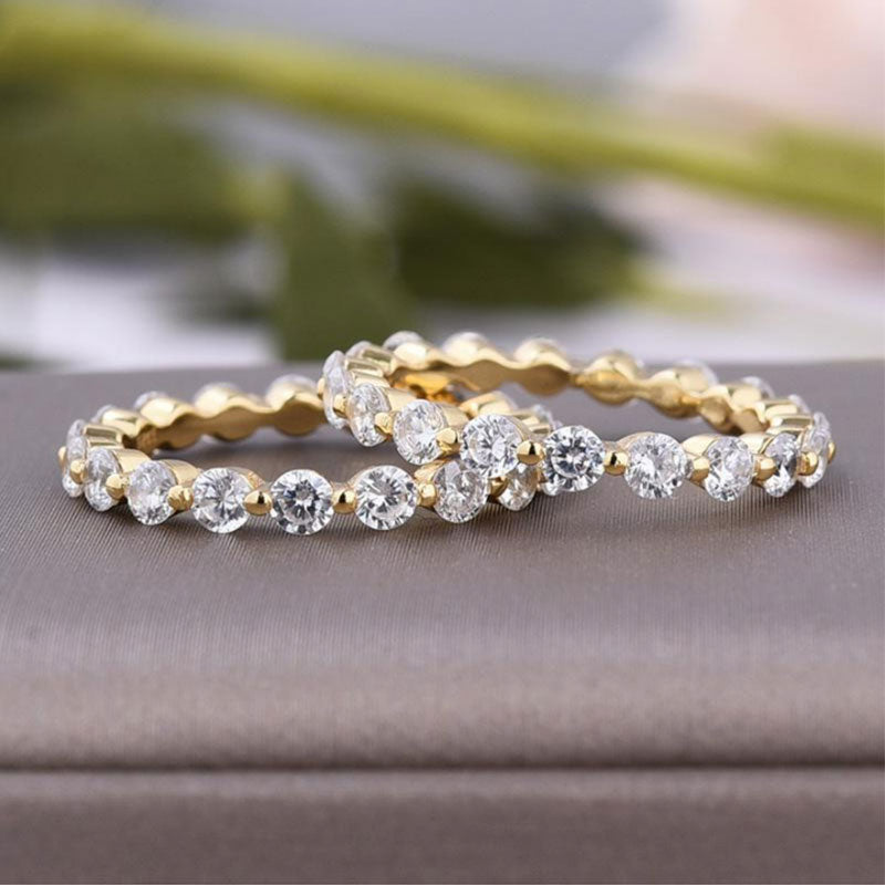 Wedding 4PC Stunning Golden Tone Bridal Set For Women In Sterling Silver Shineofdiamond