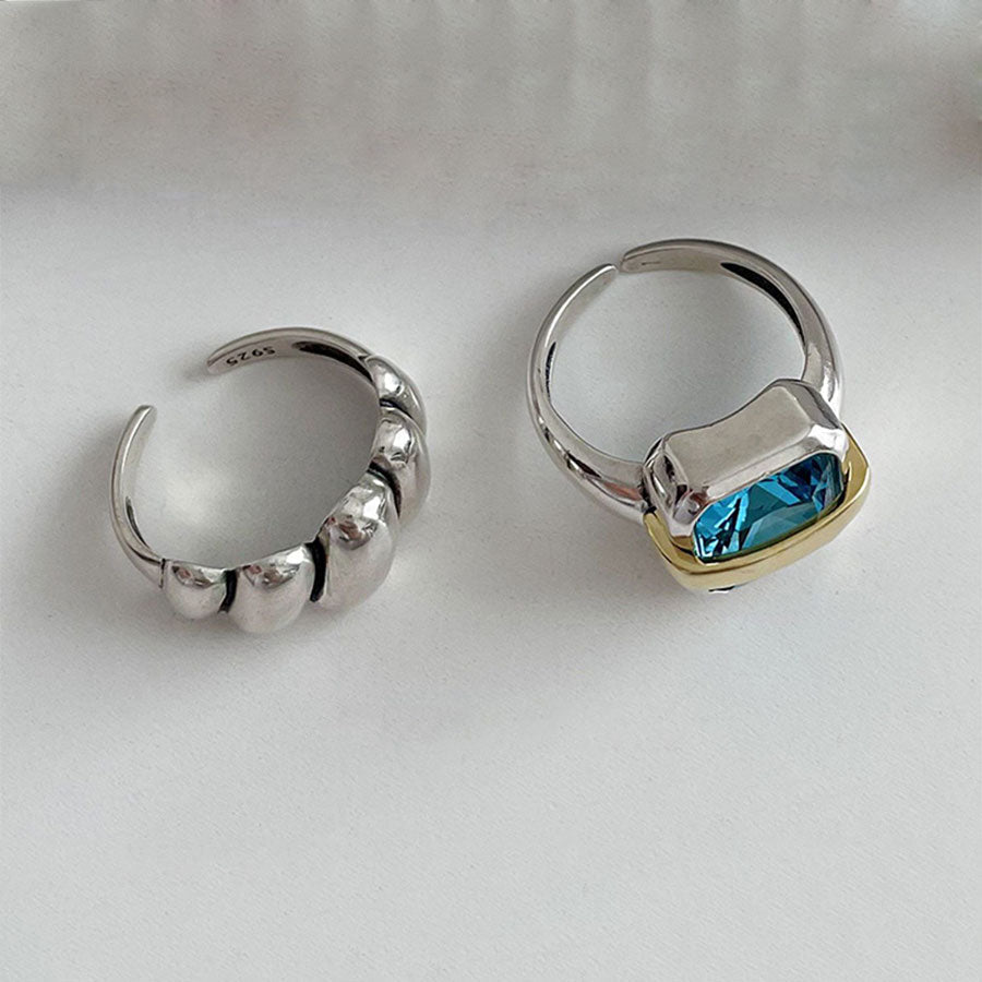 Retro INS Style Square Adjustable Open Rings Dobrilajewelry