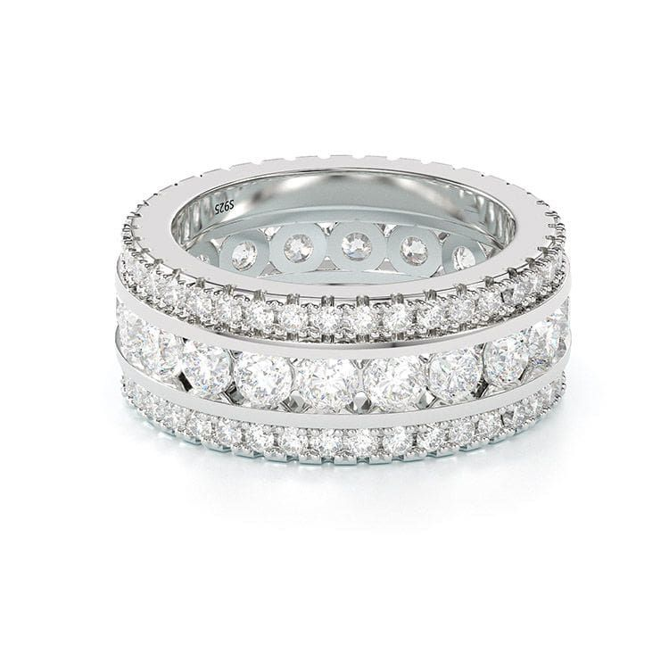 Round Cut Eternity Anniversary Wedding Band Shineofidamond