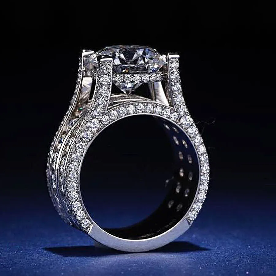 Gorgeous 3ct Round Cut sterling Silver Engagement Ring shineofdiamond