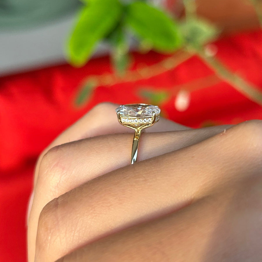 3PCS Oval Cut with Eternity And Plain Band Bridal Set Rings shineofdiamond