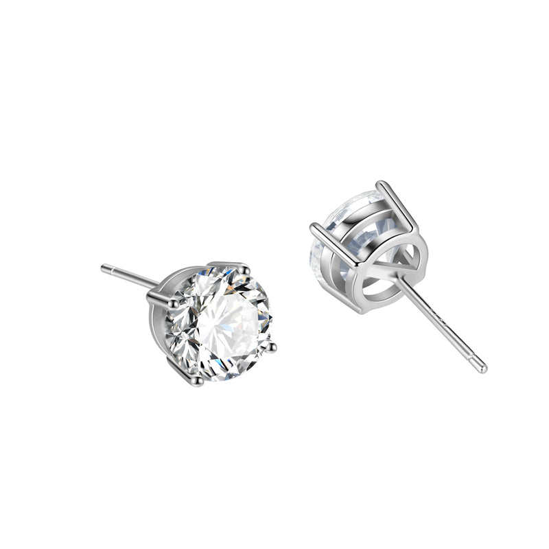 Three Tones Avaliable Classic Round Cut Stud Earrings shineofdiamond