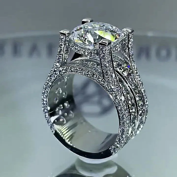 Gorgeous 3ct Round Cut sterling Silver Engagement Ring shineofdiamond