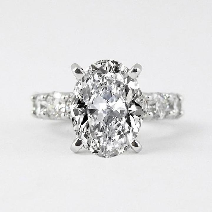 9.0CT 3pcs Oval Cut Bridal Set in Sterling Silver Shineofdiamond