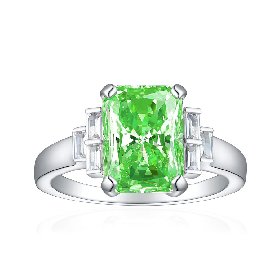 4.0CT. Radiant Cut Sterling Silver Engagement Ring (Multi Color Available) shine of diamond