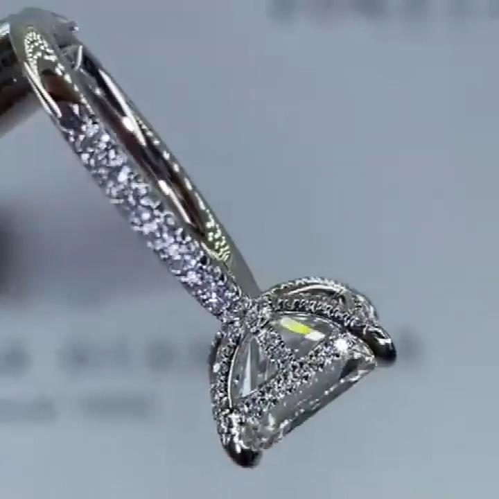 Radiant Cut Sterling Silver Engagement Ring Shineofdiamond