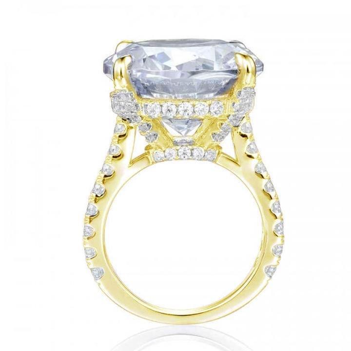 8.0ct Sterling Silver Solitaire Engagement Ring Shineofidamond