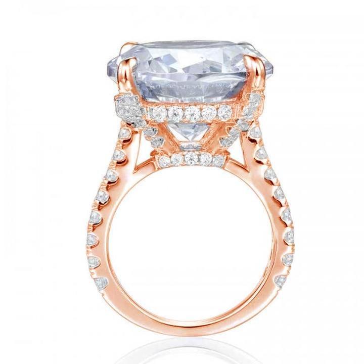 8.0ct Sterling Silver Solitaire Engagement Ring Shineofidamond